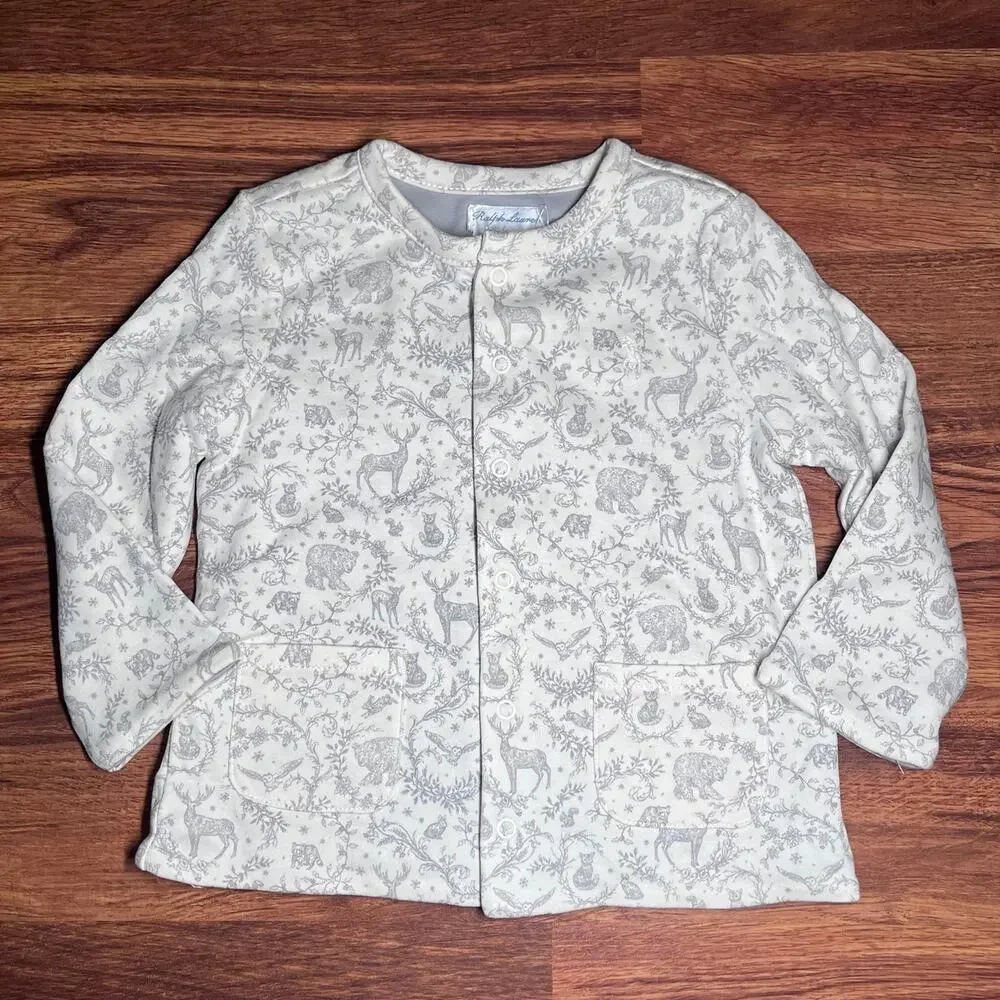NEW Polo Ralph Lauren Woodland Creatures Button Up Jacket Reversible 18 Months